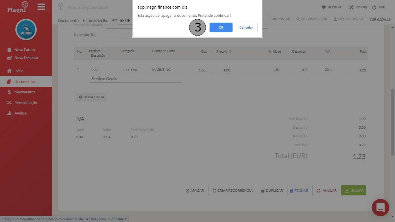 Como Apagar Um Documento - Passo 3