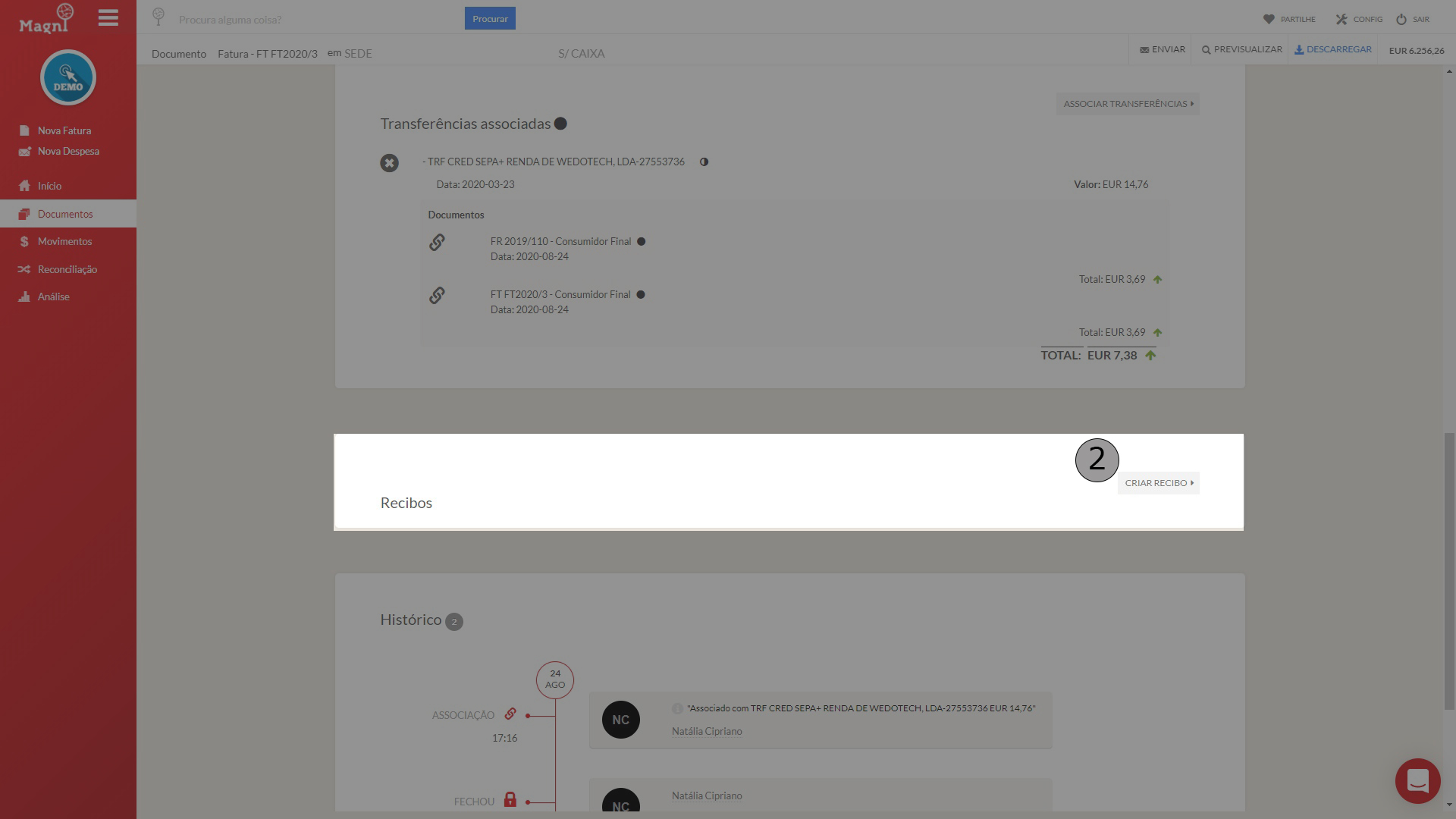 Como Criar Um Recibo - Passo 2