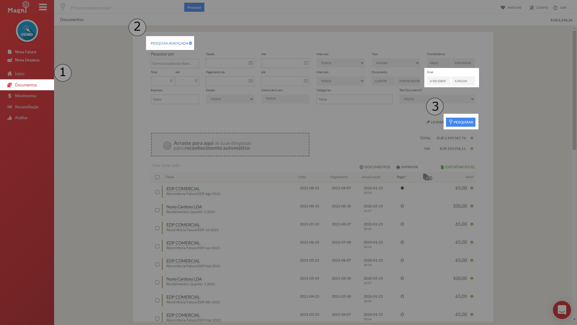 Como Listar Documento Por A Pagar/Receber